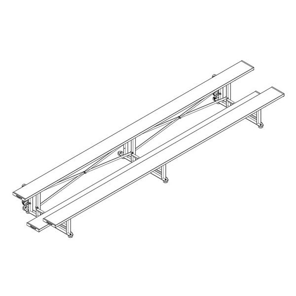 Bleacher - 15 ft. (2 Row - Single Foot Plank) - Tip & Roll