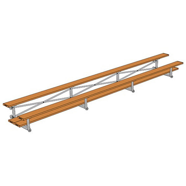 Bleacher - 21 ft. (2 Row - Double Foot Plank) - Tip & Roll Gold