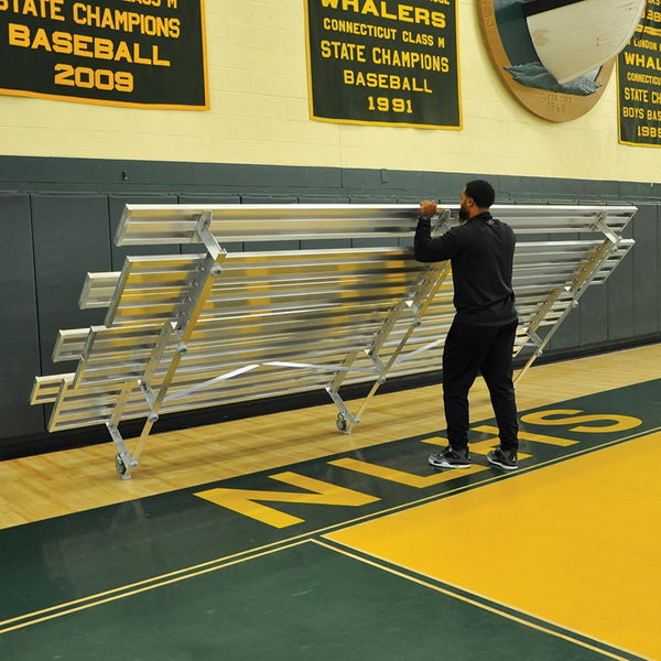Bleacher - 21 ft. (2 Row - Double Foot Plank) - Tip & Roll Raised