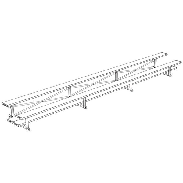 Bleacher - 21 ft. (2 Row - Double Foot Plank) - Tip & Roll