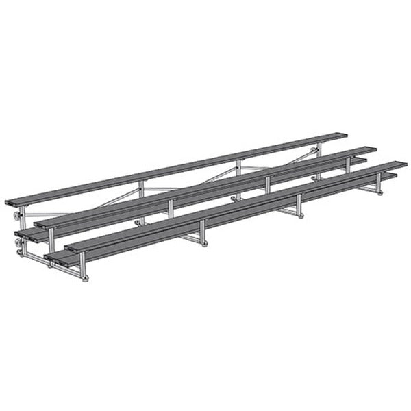 Bleacher - 21 ft. (3 Row - Double Foot Plank) - Tip & Roll