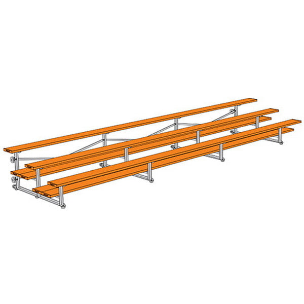 Bleacher - 21 ft. (3 Row - Double Foot Plank) - Tip & Roll