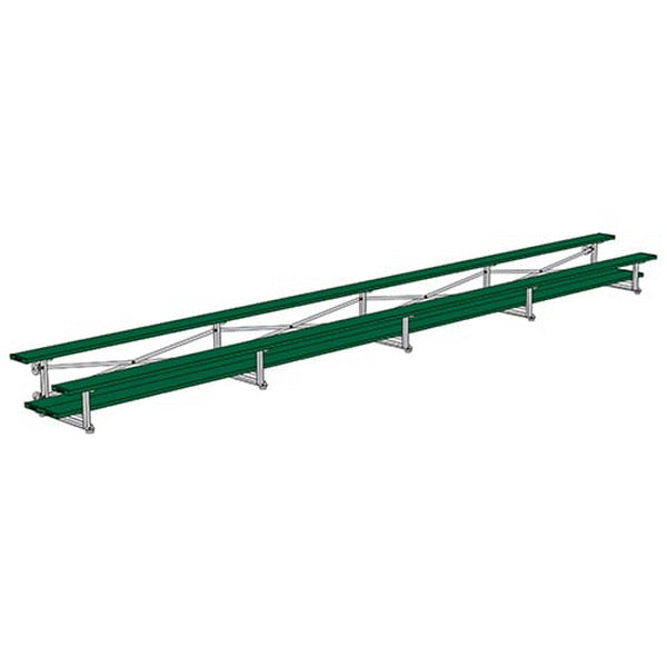 Bleacher - 27 ft. (2 Row - Double Foot Plank) - Tip & Roll Dark Green