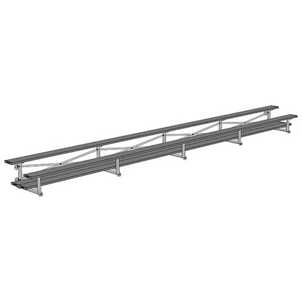 Bleacher - 27 ft. (2 Row - Double Foot Plank) - Tip & Roll Gray