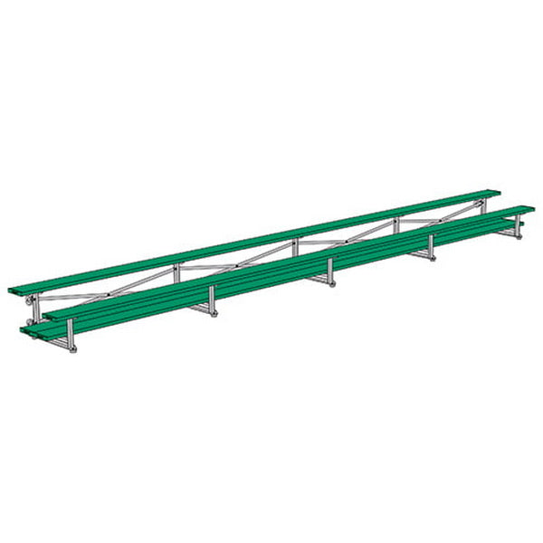 Bleacher - 27 ft. (2 Row - Double Foot Plank) - Tip & Roll Kelly Green
