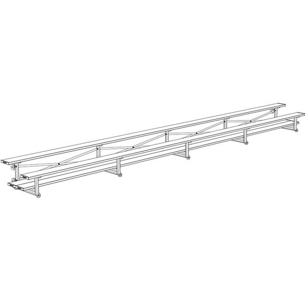 Bleacher - 27 ft. (2 Row - Double Foot Plank) - Tip & Roll Natural Finish