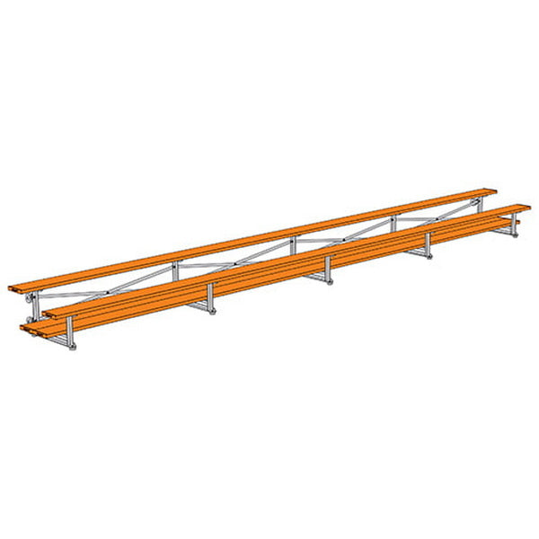 Bleacher - 27 ft. (2 Row - Double Foot Plank) - Tip & Roll Orange