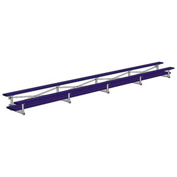Bleacher - 27 ft. (2 Row - Double Foot Plank) - Tip & Roll Purple