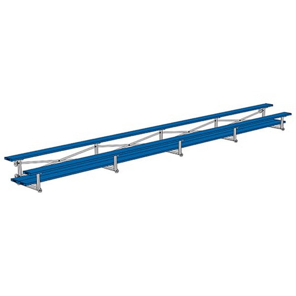 Bleacher - 27 ft. (2 Row - Double Foot Plank) - Tip & Roll Royal Blue