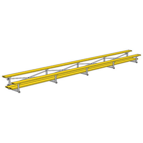 Bleacher - 27 ft. (2 Row - Double Foot Plank) - Tip & Roll Yellow