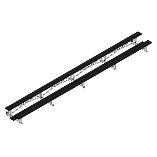 Bleacher - 27 ft. (2 Row - Single Foot Plank) - Tip & Roll Black