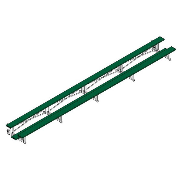 Bleacher - 27 ft. (2 Row - Single Foot Plank) - Tip & Roll Dark Green