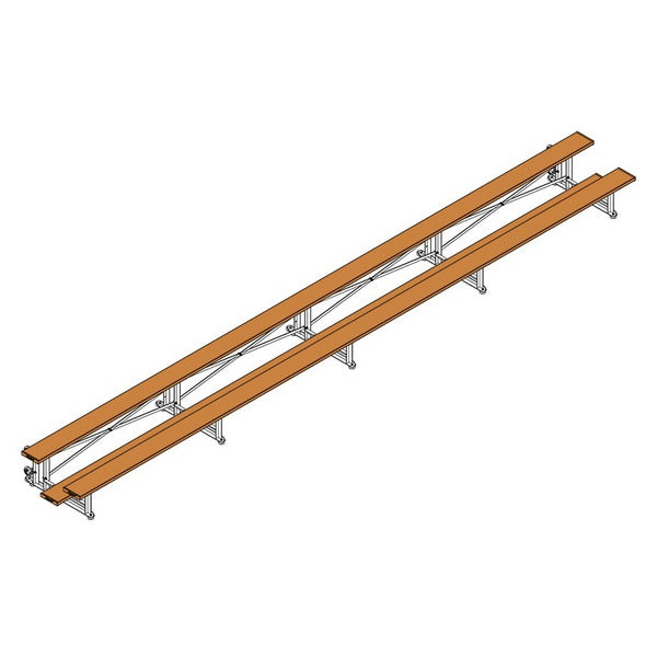 Bleacher - 27 ft. (2 Row - Single Foot Plank) - Tip & Roll Gold