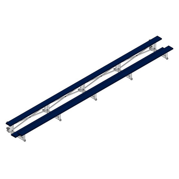 Bleacher - 27 ft. (2 Row - Single Foot Plank) - Tip & Roll Navy Blue