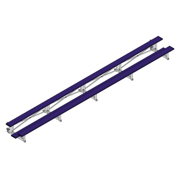 Bleacher - 27 ft. (2 Row - Single Foot Plank) - Tip & Roll Purple