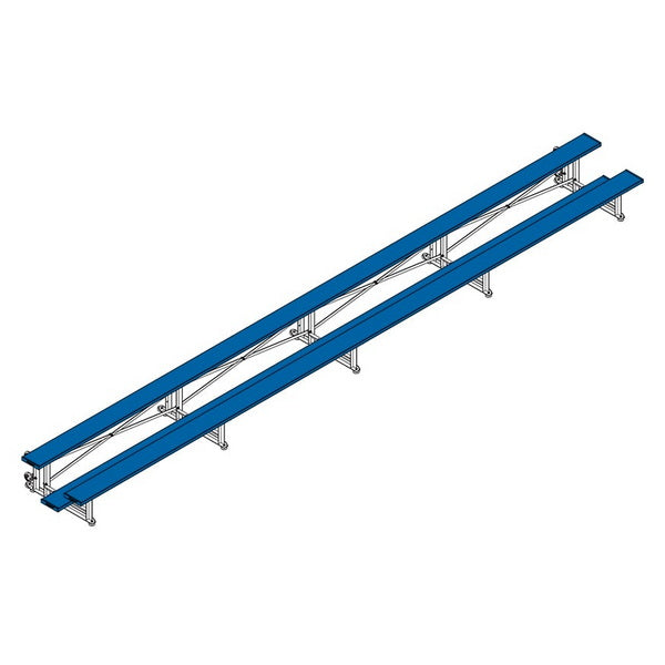 Bleacher - 27 ft. (2 Row - Single Foot Plank) - Tip & Roll Royal BLue