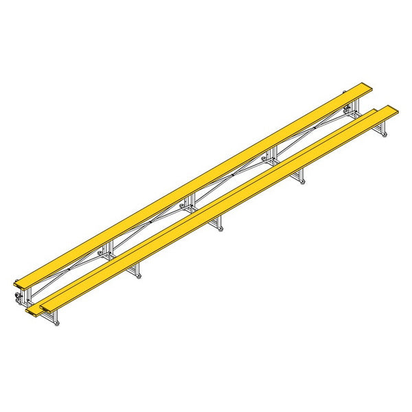 Bleacher - 27 ft. (2 Row - Single Foot Plank) - Tip & Roll Yellow