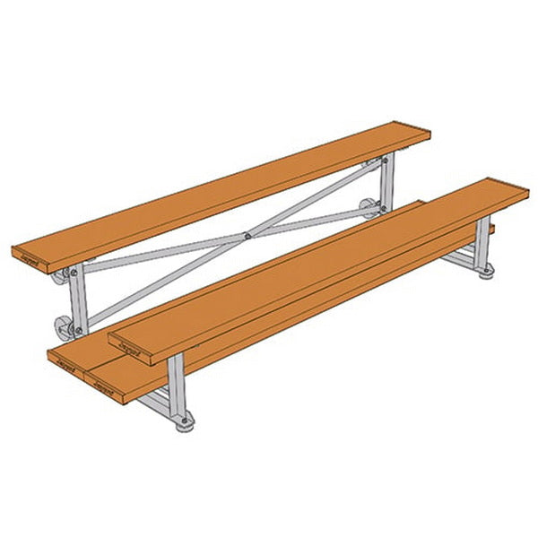 Bleacher - 7-1/2 ft. (2 Row - Double Foot Plank) - Tip & Roll