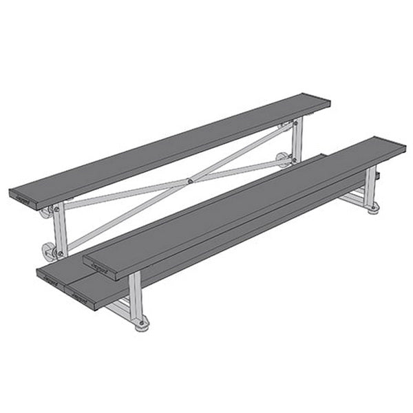 Bleacher - 7-1/2 ft. (2 Row - Double Foot Plank) - Tip & Roll