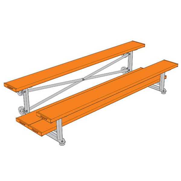 Bleacher - 7-1/2 ft. (2 Row - Double Foot Plank) - Tip & Roll