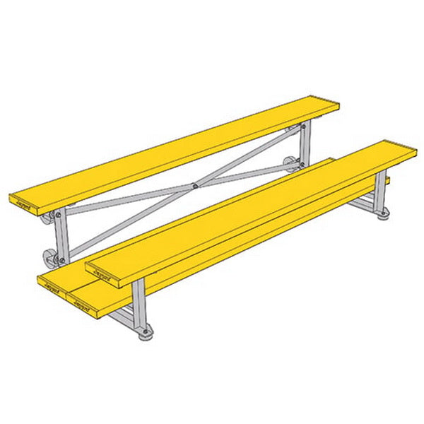 Bleacher - 7-1/2 ft. (2 Row - Double Foot Plank) - Tip & Roll