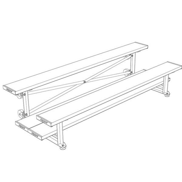 Bleacher - 7-1/2 ft. (2 Row - Double Foot Plank) - Tip & Roll