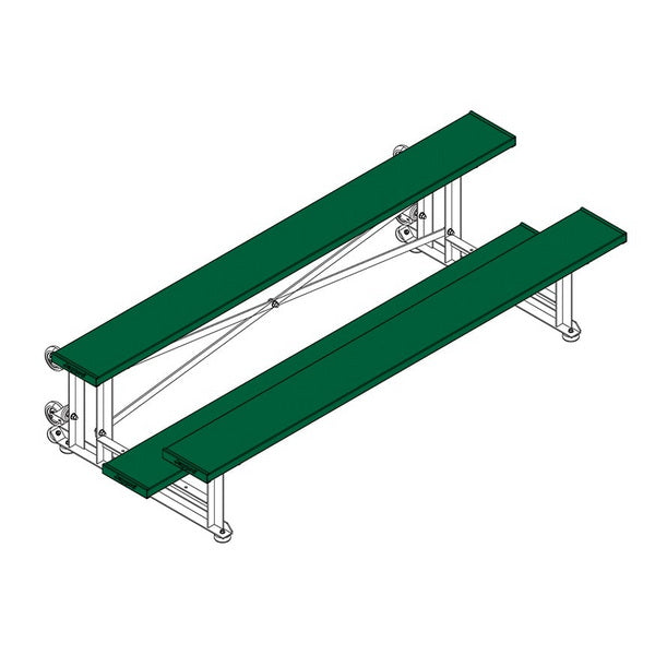 Bleacher - 7-1/2 ft. (2 Row - Single Foot Plank) - Tip & Roll Dark Green