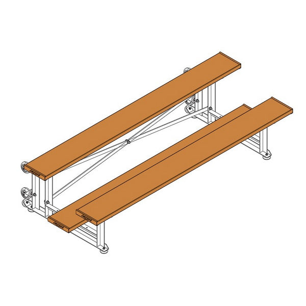Bleacher - 7-1/2 ft. (2 Row - Single Foot Plank) - Tip & Roll Gold