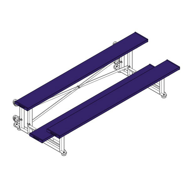 Bleacher - 7-1/2 ft. (2 Row - Single Foot Plank) - Tip & Roll Purple