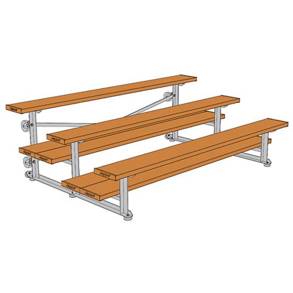 Bleacher - 7-1/2 ft. (3 Row - Double Foot Plank) - Tip & Roll