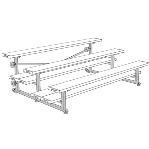 Bleacher - 7-1/2 ft. (3 Row - Double Foot Plank) - Tip & Roll