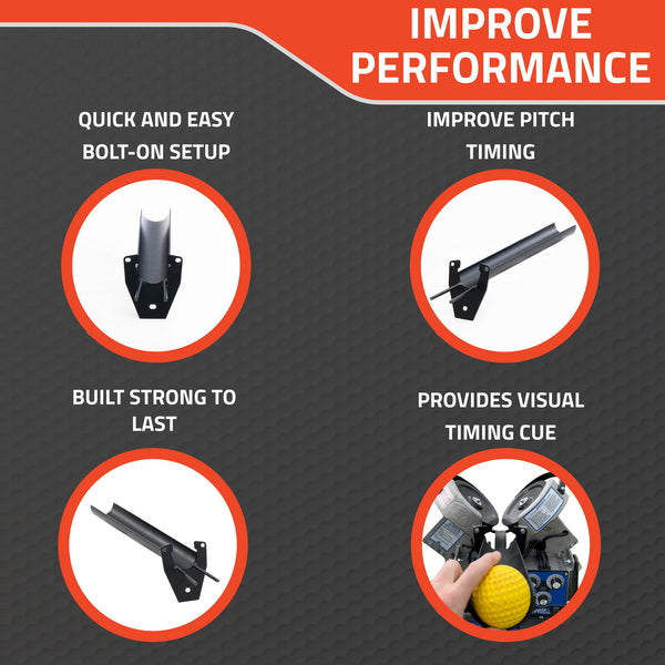 Perfect Timing Extended Pitching Chutes for Hack Attack Jr. Pitching Machines Performance