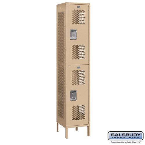 Salsbury 15" Wide Double Tier Vented Metal Locker - 1 Wide