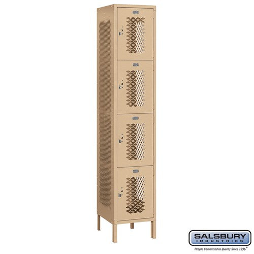Salsbury 15" Wide Four Tier Vented Metal Locker - 1 Wide