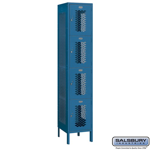 Salsbury 15" Wide Four Tier Vented Metal Locker - 1 Wide