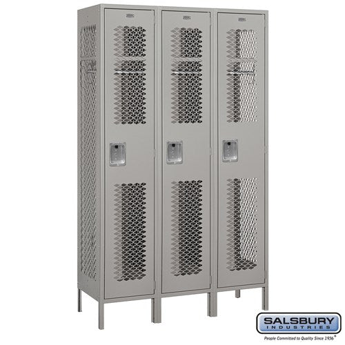 Salsbury 15" Wide Single Tier Vented Metal Locker - 3 Wide