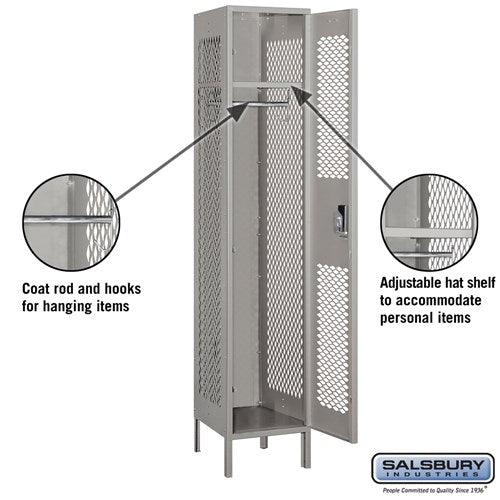 Salsbury 15" Wide Single Tier Vented Metal Locker - 1 Wide
