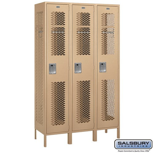 Salsbury 15" Wide Single Tier Vented Metal Locker - 3 Wide