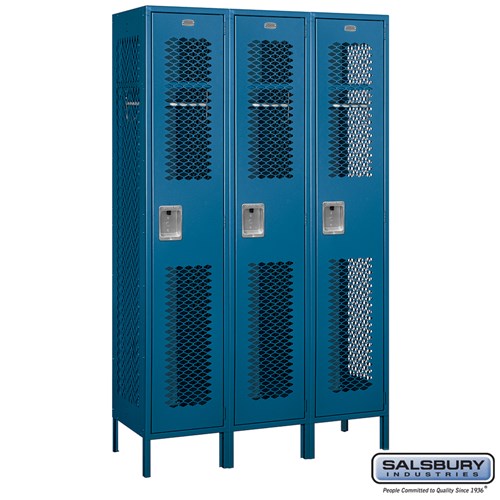 Salsbury 15" Wide Single Tier Vented Metal Locker - 3 Wide