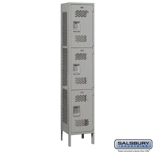 Salsbury 15" Wide Triple Tier Vented Metal Locker - 1 Wide