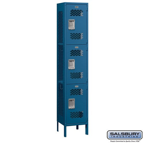 Salsbury 15" Wide Triple Tier Vented Metal Locker - 1 Wide