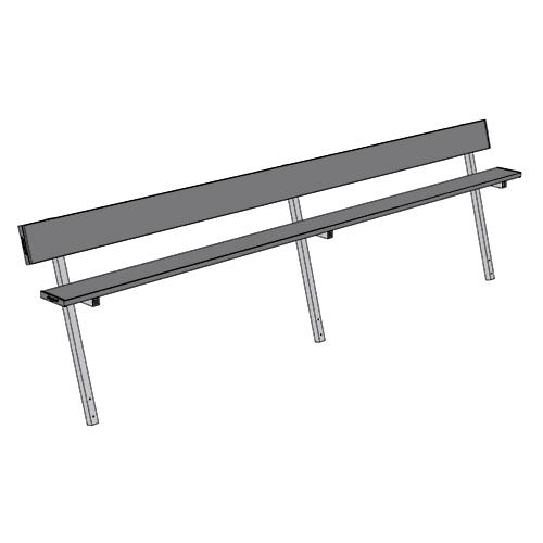Jaypro 15' Player Bench w/Seat Back (Permanent) - Pitch Pro Direct