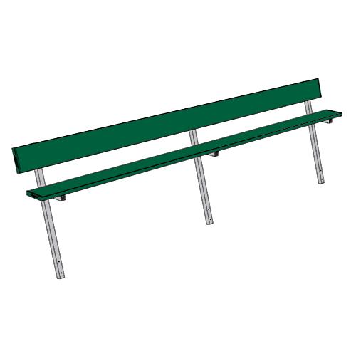 Jaypro 15' Player Bench w/Seat Back (Permanent) - Pitch Pro Direct