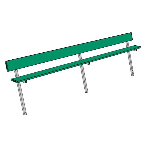 Jaypro 15' Player Bench w/Seat Back (Permanent) - Pitch Pro Direct
