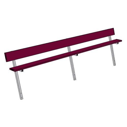 Jaypro 15' Player Bench w/Seat Back (Permanent) - Pitch Pro Direct
