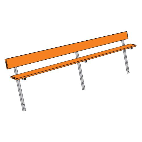Jaypro 15' Player Bench w/Seat Back (Permanent) - Pitch Pro Direct