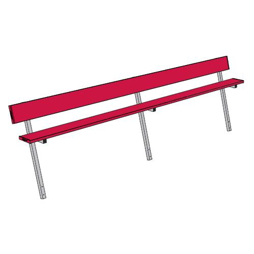 Jaypro 15' Player Bench w/Seat Back (Permanent) - Pitch Pro Direct