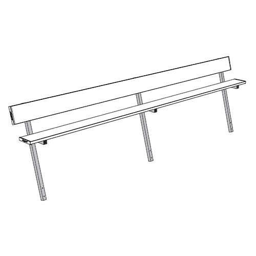 Jaypro 15' Player Bench w/Seat Back (Permanent) - Pitch Pro Direct