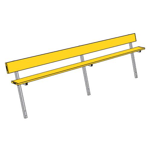 Jaypro 15' Player Bench w/Seat Back (Permanent) - Pitch Pro Direct