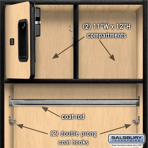 Salsbury 24" Wide Designer Wood Open Access Locker